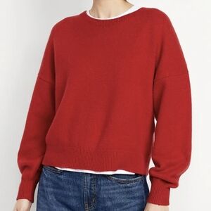 NWOT Bright Red Oversized Crew Neck Sweater